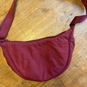Uniqlo Round Mini Crossbody or Shoulder bag - maroon